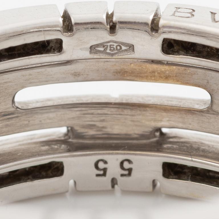 Bulgari ring 18K white gold with round brilliant-cut diamonds "Parentesi".