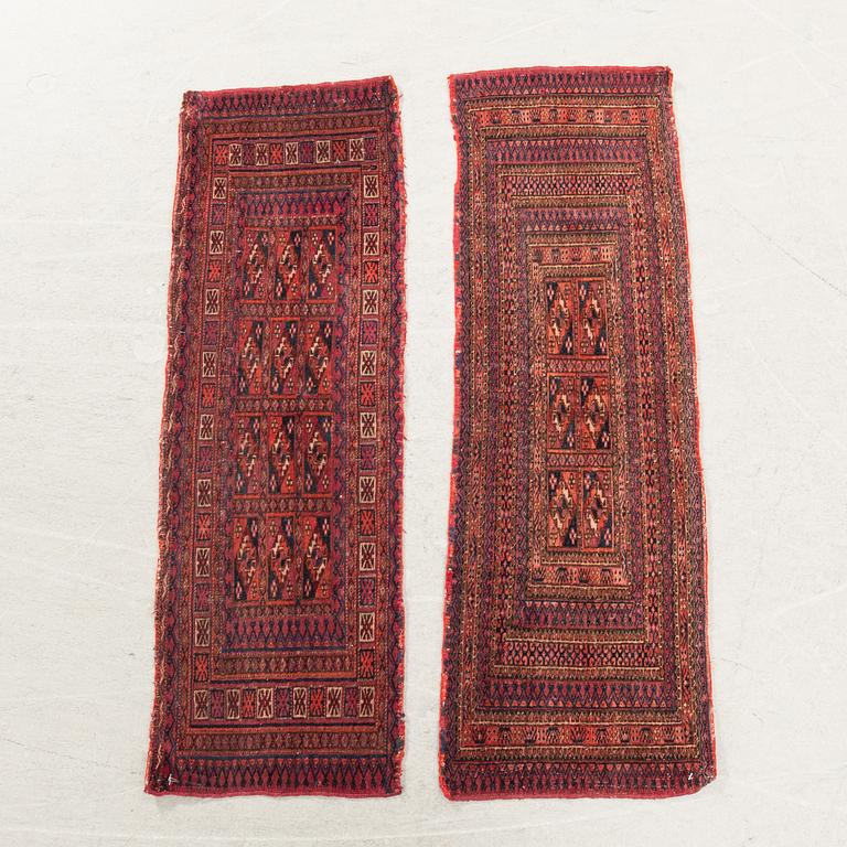 Rugs 2 pcs Torba Turkmen antique approx. 35x102 cm.