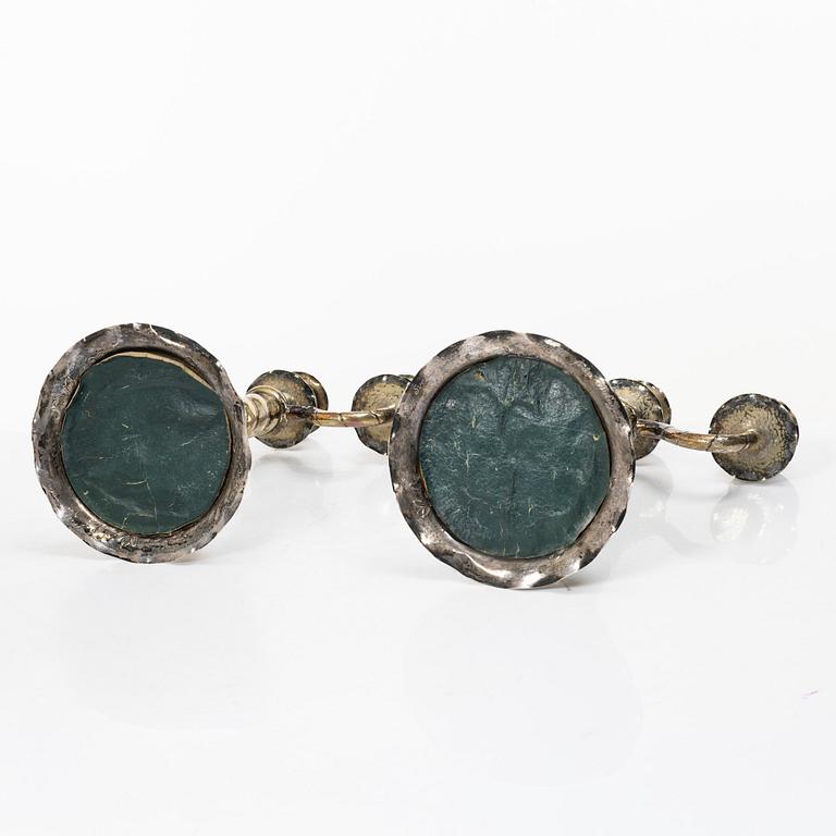 C.G. Hallberg, Kandelabrar, ett par, silver, barockstil, Stockholm 1926.