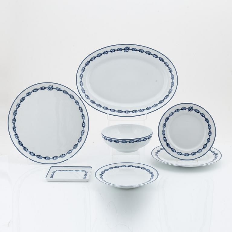 Hermès, a 65-piece porcelain dinner service, 'Chaine d'ancre', Paris, France.