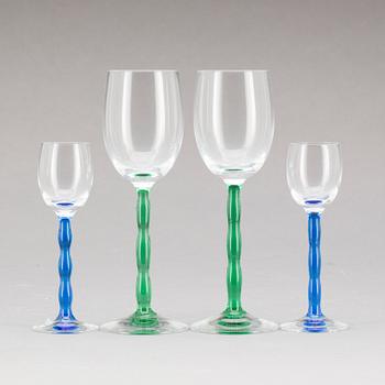 GLASSERVIS, 6+7 st, "Nobelservisen" Gunnar Cyrén för Orrefors.