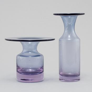 VASER, 2 st, glas, Tapio Wirkkala, Finland, 1900-talets andra hälft.