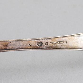 A silver ladle, with the mark of Johan Fredrik Björnstedt, Stockholm 1819.