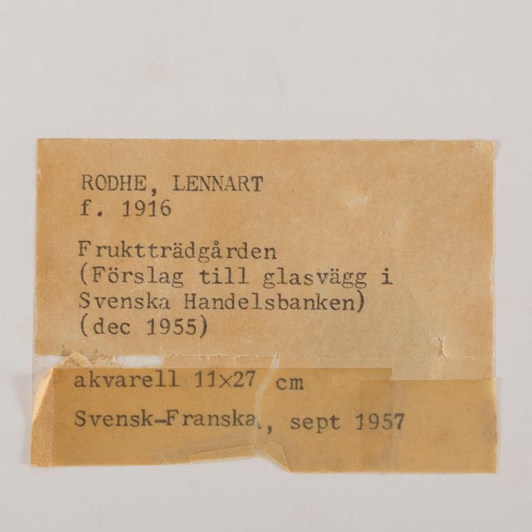 LENNART RODHE, watercolour, signed and dated 1955.