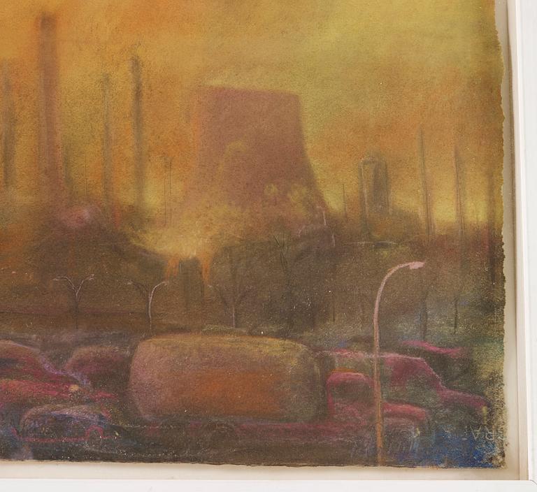 PETER TILLBERG, Pastel, signed and dated -91.