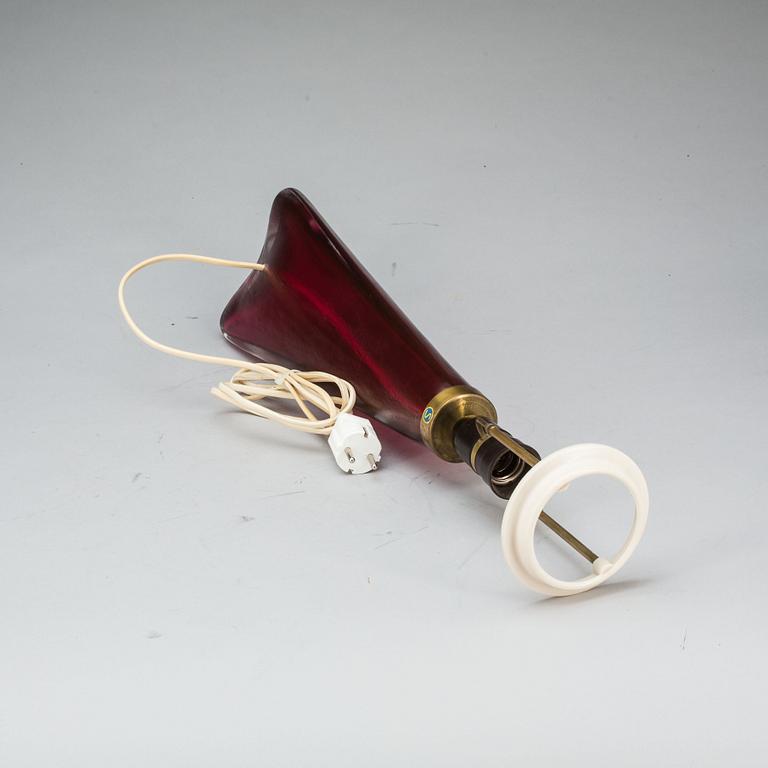 BORDSLAMPA, glas, Carl Fagerlund, 1900-talets mitt/andra hälft.