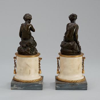 BORDSSKULPTURER, ett par. Frankrike, 1700-talets slut. Louis XVI.