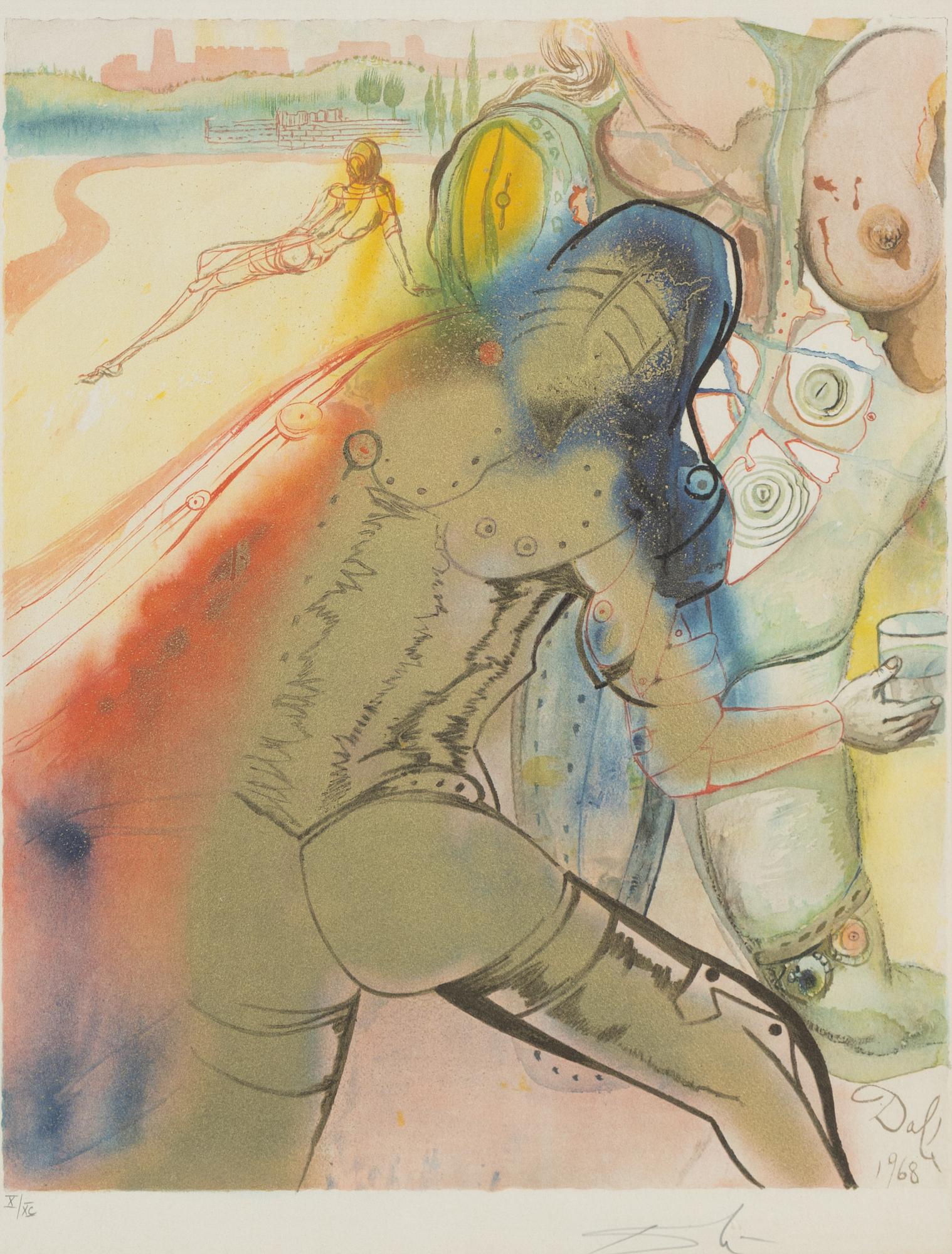 Salvador Dalí, lithograph in color, signed and numbered X/XC, dated 1968 in the print.