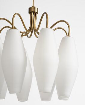 Harald Notini, eller Uno Westerberg, taklampa, Arvid Böhlmarks Lampfabrik, Stockholm, 1950-tal.