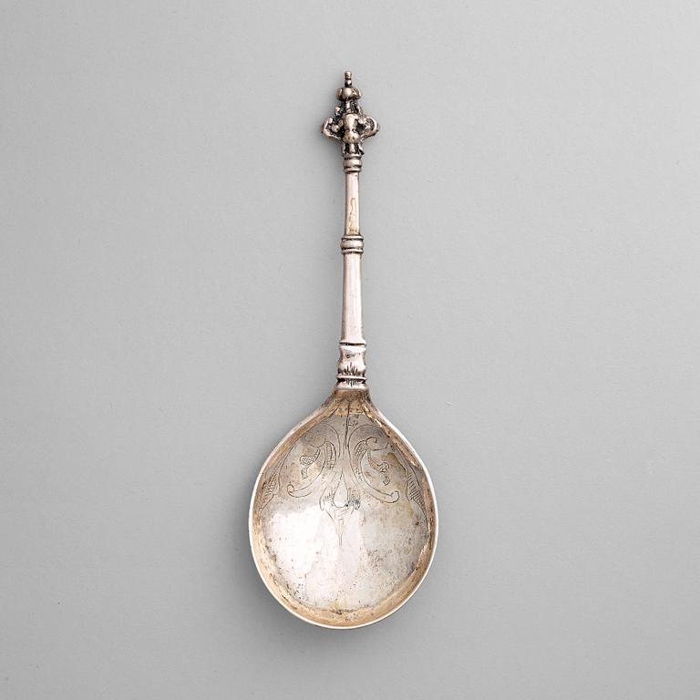 A Swedish 17th century silver spoon, mark of Anders Larsson, Norrköping (1636-1670).