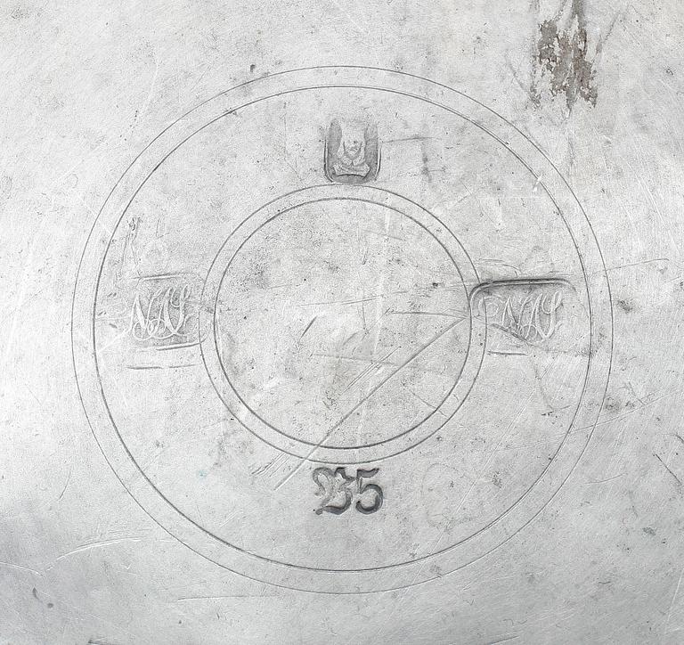 STOP, 2 st, Adolf Helledaij, Jönköping, verksam 1782-1801 samt Nils Abraham Santesson, Stockholm, 1856.