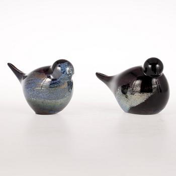 FIGURINER, 2 st, glas, Oiva Toikka, 1900-tal.