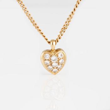 HÄNGE, 18K guld med briljantslipade diamanter. Vikt 9,5 gram.