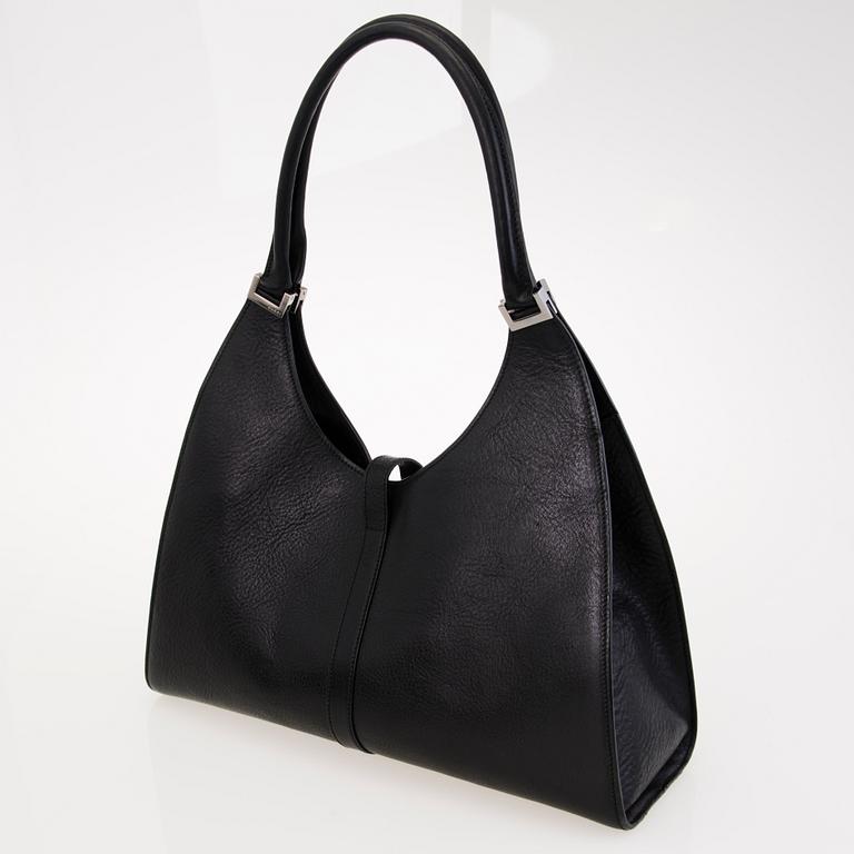 GUCCI Black Leather Jackie O Bag.