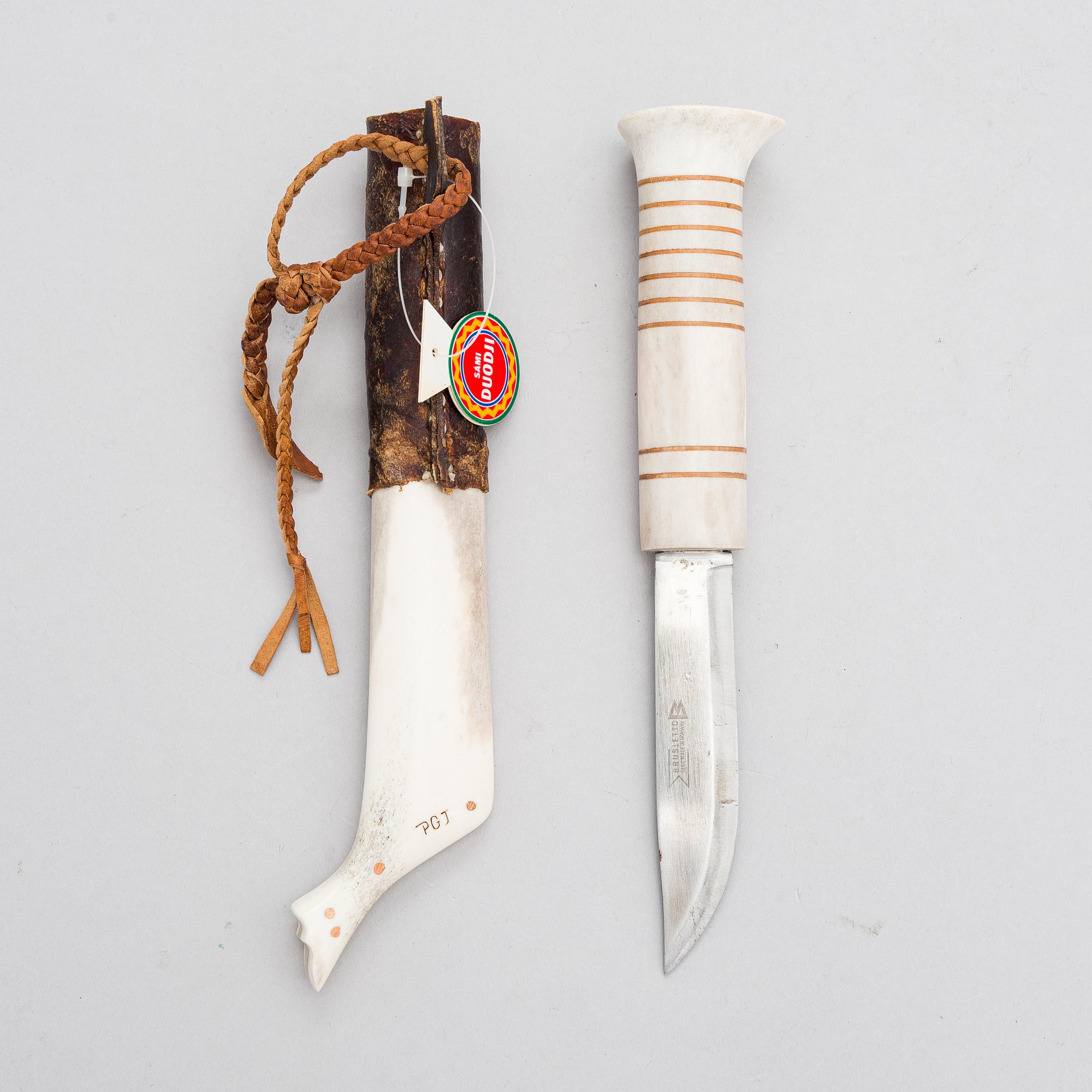 A sami knife, Per Gustav Janok, signed PGJ.