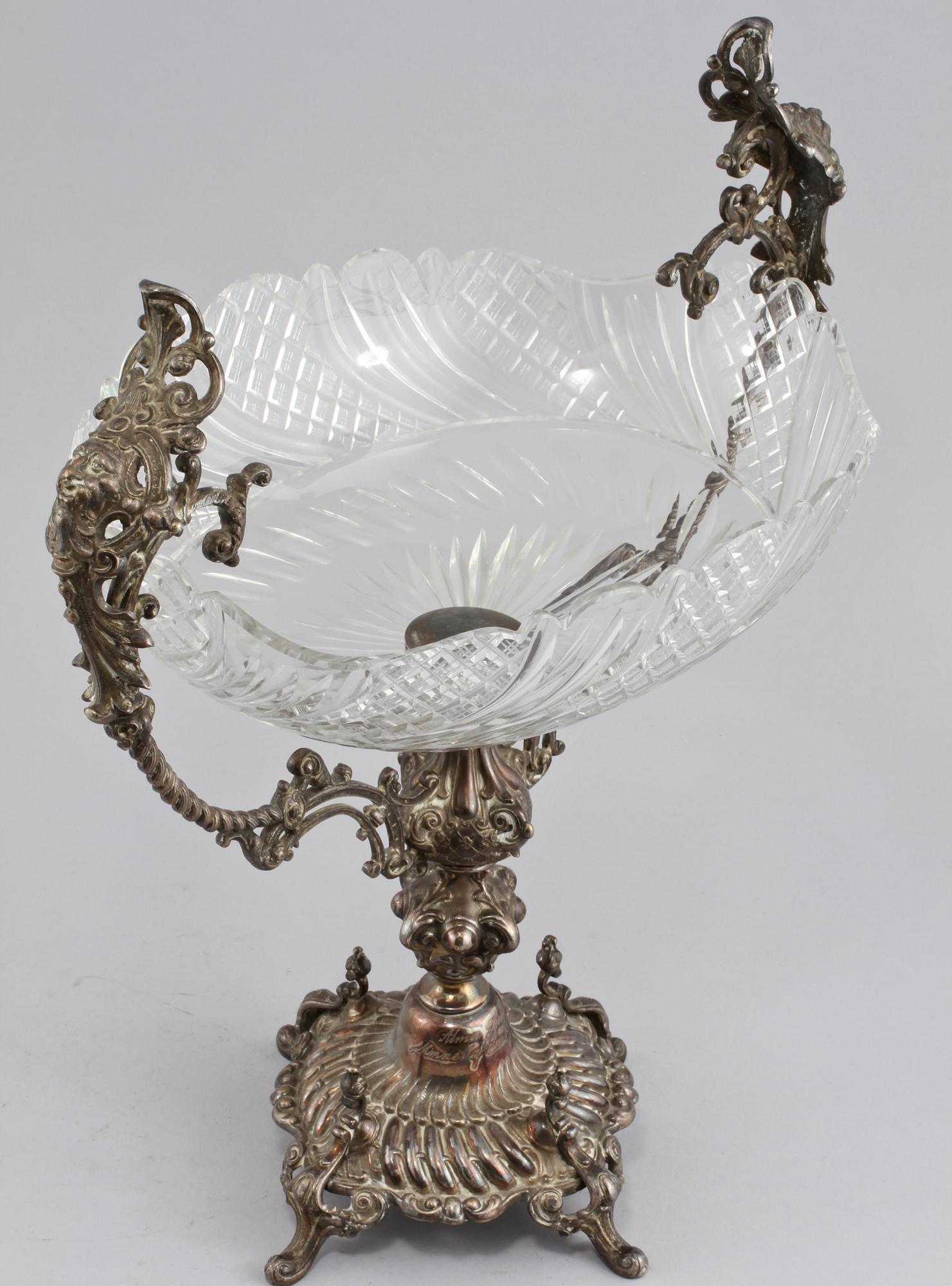 UPPSATSSKÅL, nysilver, Olof Richter, Stockholm, verksam 1884-1936.