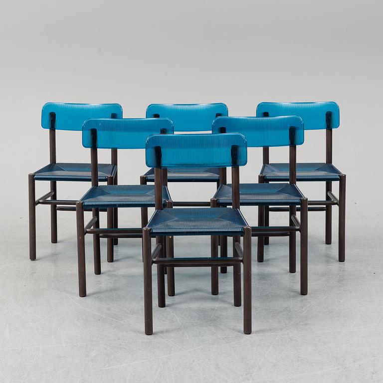 Jasper Morrison Trattoria 椅子 1脚　青のみ JASPER MORRISON, six 'Trattoria' chairs, Magis. - Bukowskis