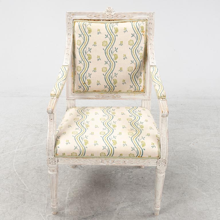 A Gustavian Armchair, late 18th century.