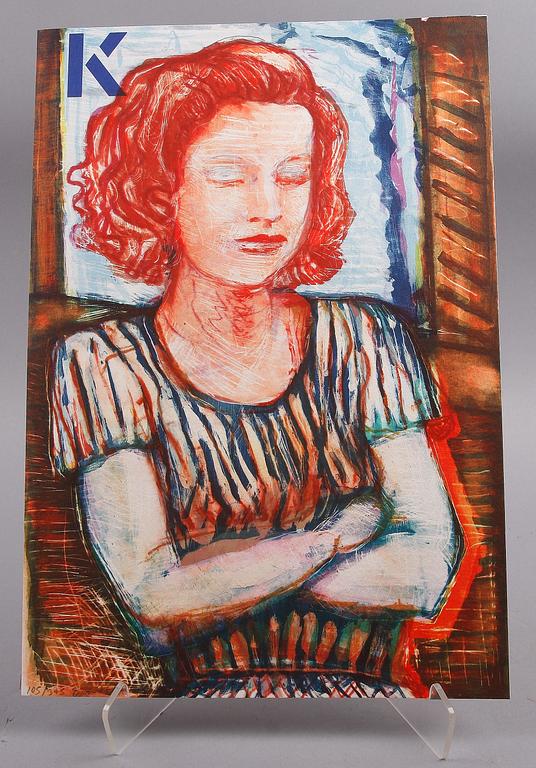 EVA ZETTERWALL, färglitografier, 4 st i mapp, sign o numr 105/375.