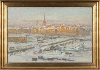 Axel Erdmann, oil on canvas, signed and dated 1917.