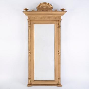 An end of the 19th Century rennaisance style bronzed mirror-.