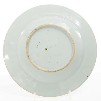 Tallrikar, fyra stycken, porslin, Kina, Qingdynastin, 1700-tal.