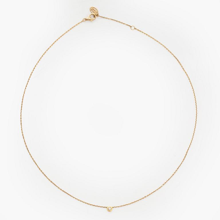 Cartier, an 18K gold 'd'Amour' necklace, with a brilliant-cut diamond.