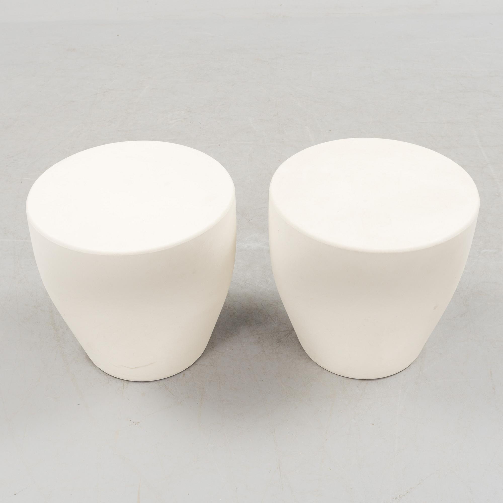 A pair of "Tokyo Pop small table / stool" by Tokujin Yoshioka for Driade.