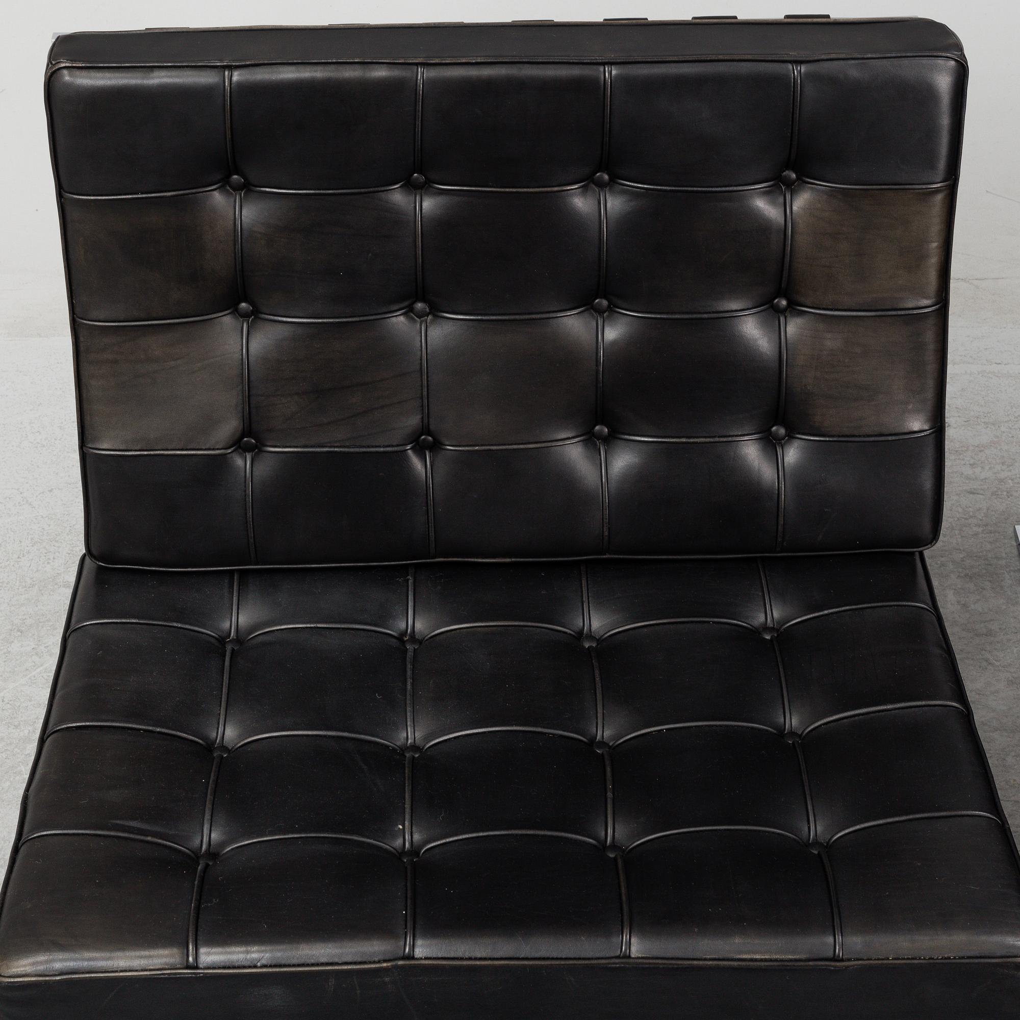 LUDWIG MIES VAN DER ROHE, fåtöljer, ett par, "Barcelona". Knoll International, 1960-tal.