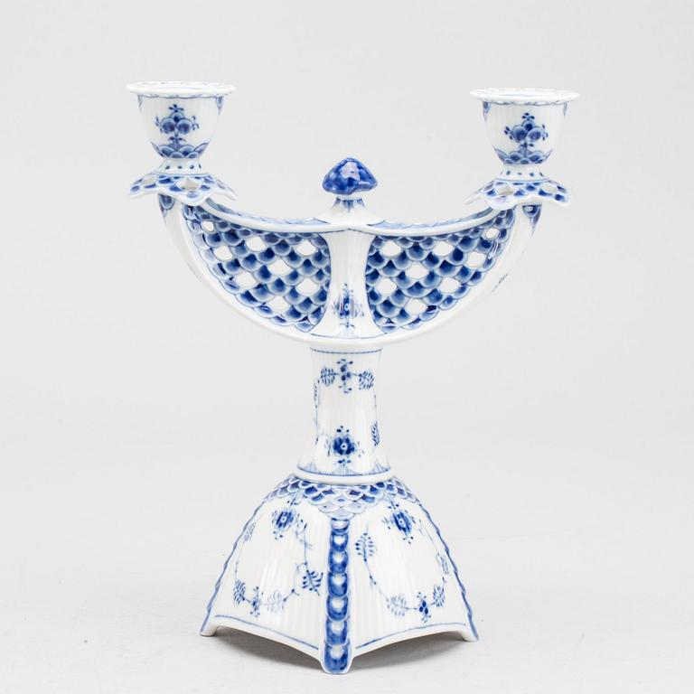 LJUSSTAKE, porslin, "Musselmalet", Royal Copenhagen,