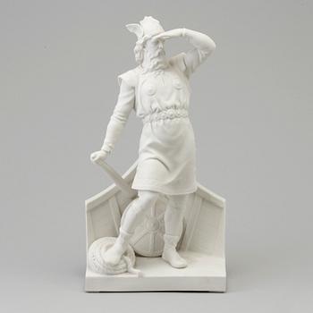 SKULPTUR, parian. "Viking i aktern". Gustafsberg, 1920-tal.