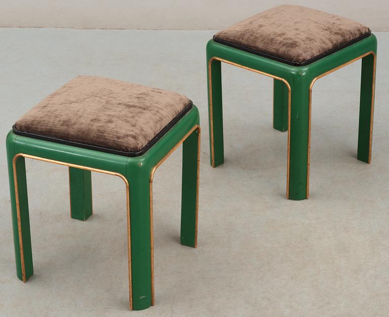 A pair of stools attributed to Otar Hökerberg, Sweden circa 1925.