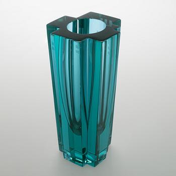 Aimo Okkolin, a glass vase, signed Aimo Okkolin Riihimäen Lasi Oy.