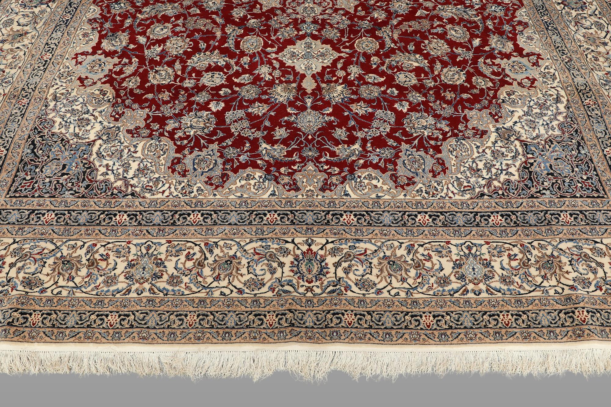 Rug, Nain, part silk, 372 x 260 cm.