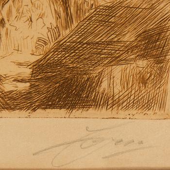 Anders Zorn, etching, 1913, signed in pencil.