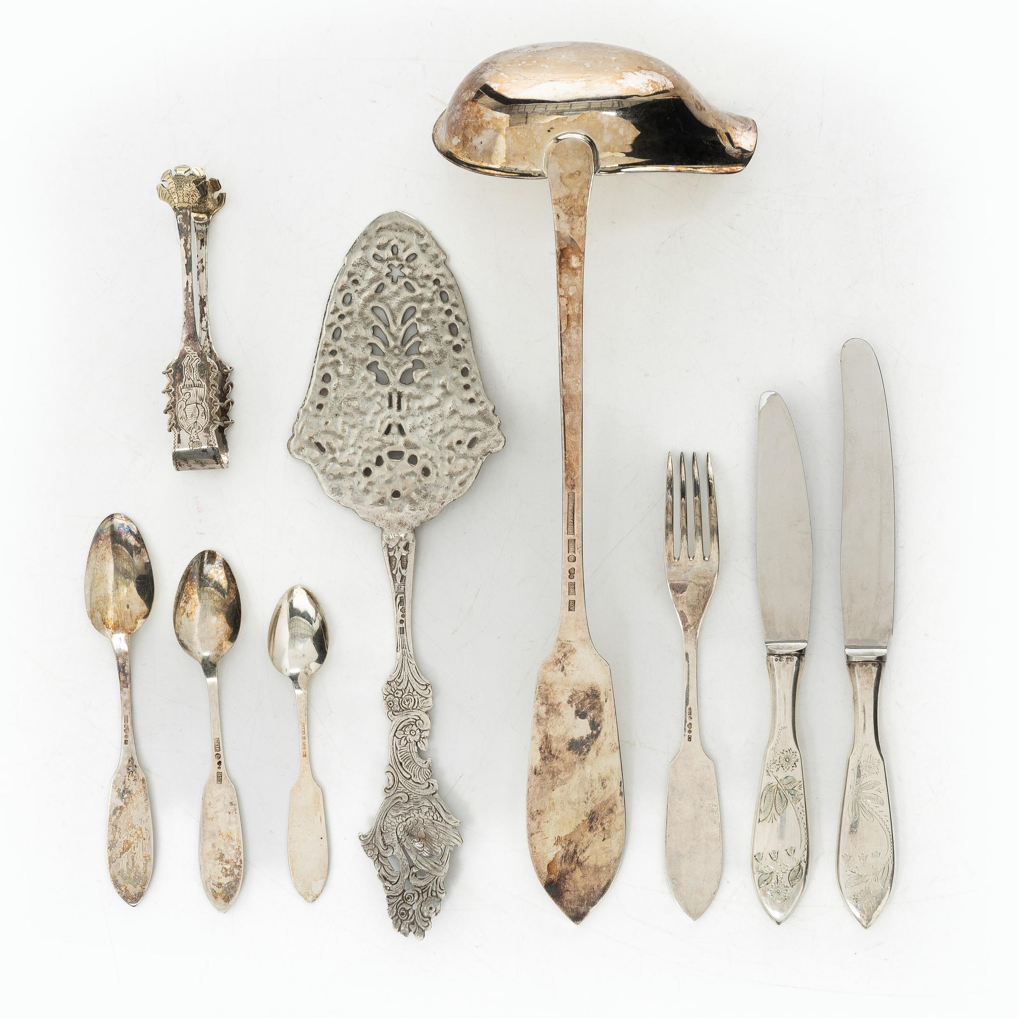 Cutlery set, 44 pieces, silver, “Tornedal”, including mark of CO Persson, Haparanda, 1953.