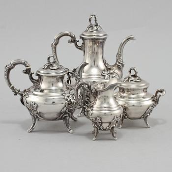 SERVIS, 4 delar, silver, svenska importstämplar, 1900-talets andra hälft. Total vikt ca 780 g.