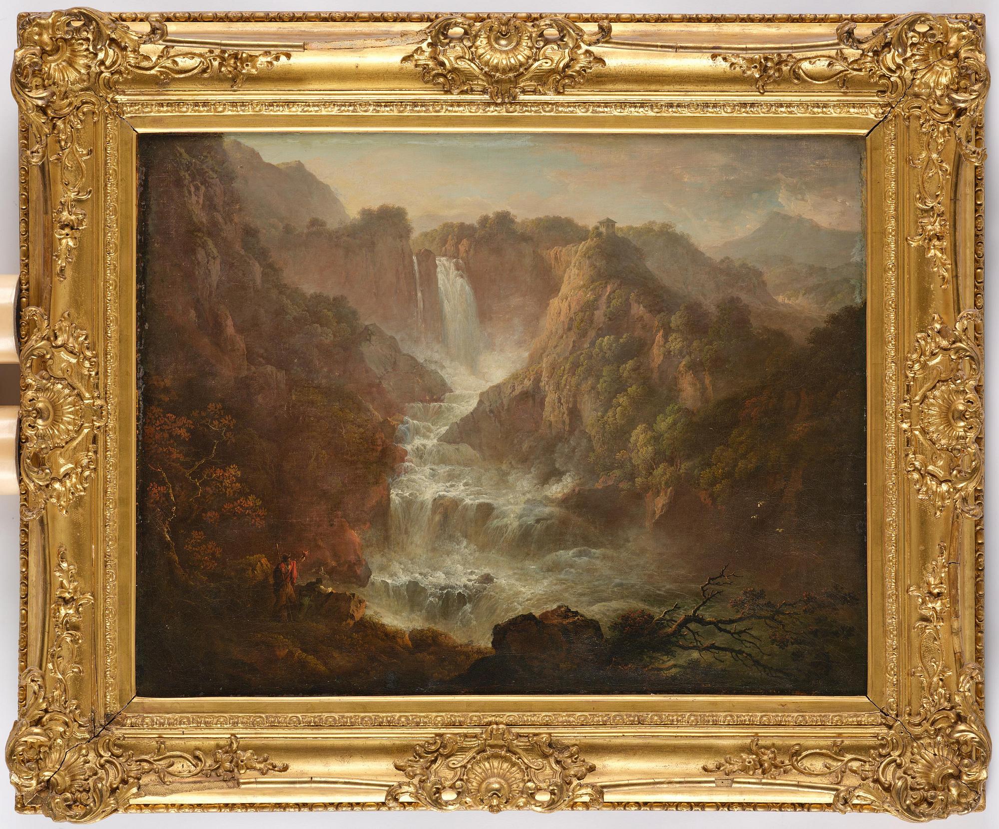 Italiensk skola 1800-tal. Vy över Cascata delle Marmore.