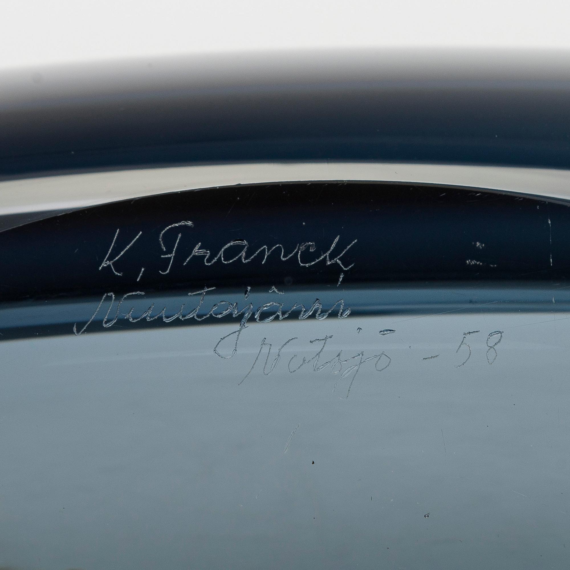 Kaj Franck, lasiveistos, "Lansetti" signeerattu K. Franck Nuutajärvi Notsjö -58.