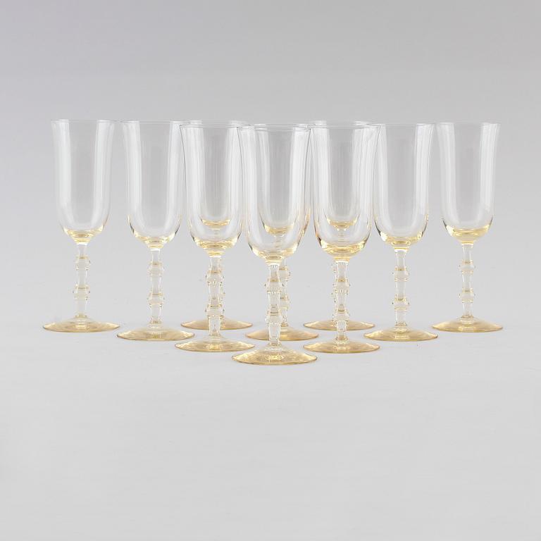 CHAMPAGNESTRUTAR, 10 st, "Salut", Simon Gate, Orrefors, 1900-talets andra hälft.