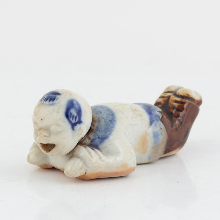 Netsuke, porcelain, Hirado ware, Meiji (1868-1912).