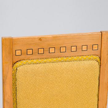 Fåtöljer, ett par och stolar, 4 st, tidigt 1900-tal.