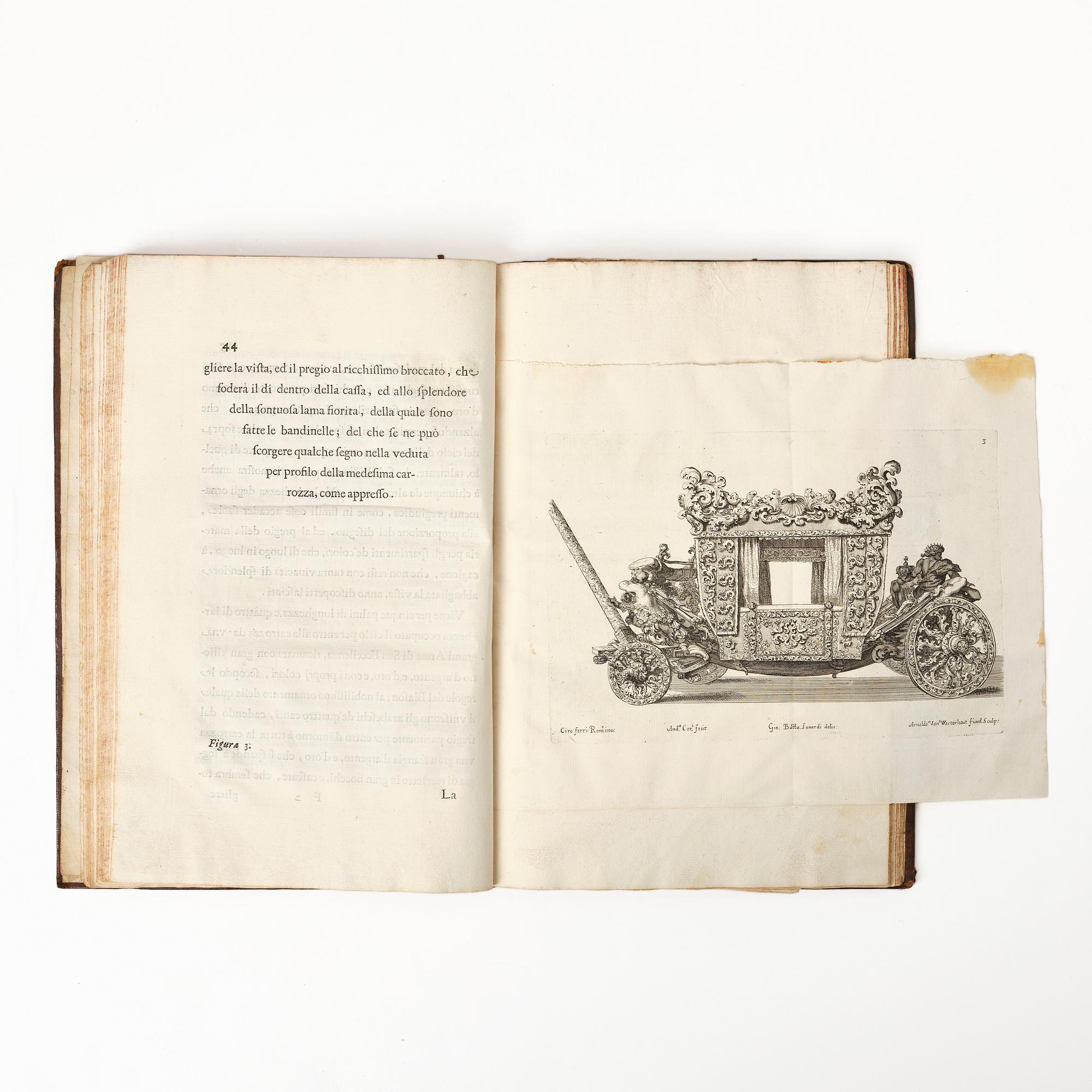 Festival book with plates from Earl Castlemaine’s embassy to the Pope, 1687.