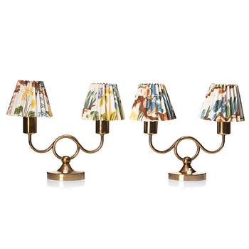 Josef Frank, a pair of brass table lamps, Svenskt Tenn Sweden, model 2483, 1950s.