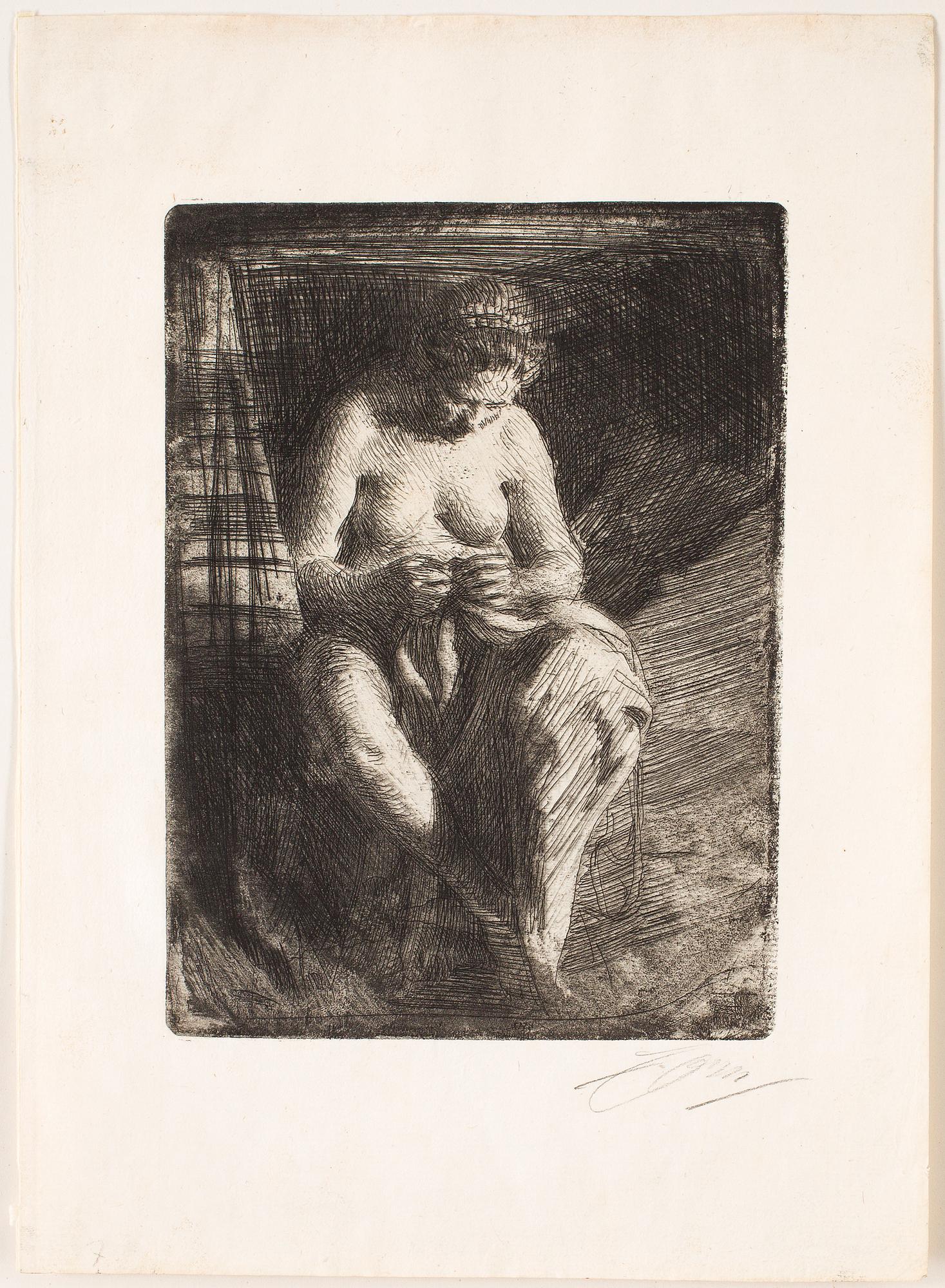 ANDERS ZORN, etsning, utförd 1905, signerad med blyerts.