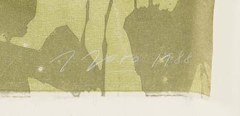 Juha Joro, woodcut, triptych, signed and dated 1988.