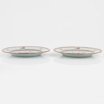 Five Famille Rose porcelain plates, China, Qianlong (1736-95).