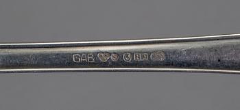 BESTICK, 7 delar, silver, GAB Stockholm, omkring 1900-talets mitt. Total vikt cirka 342 g.