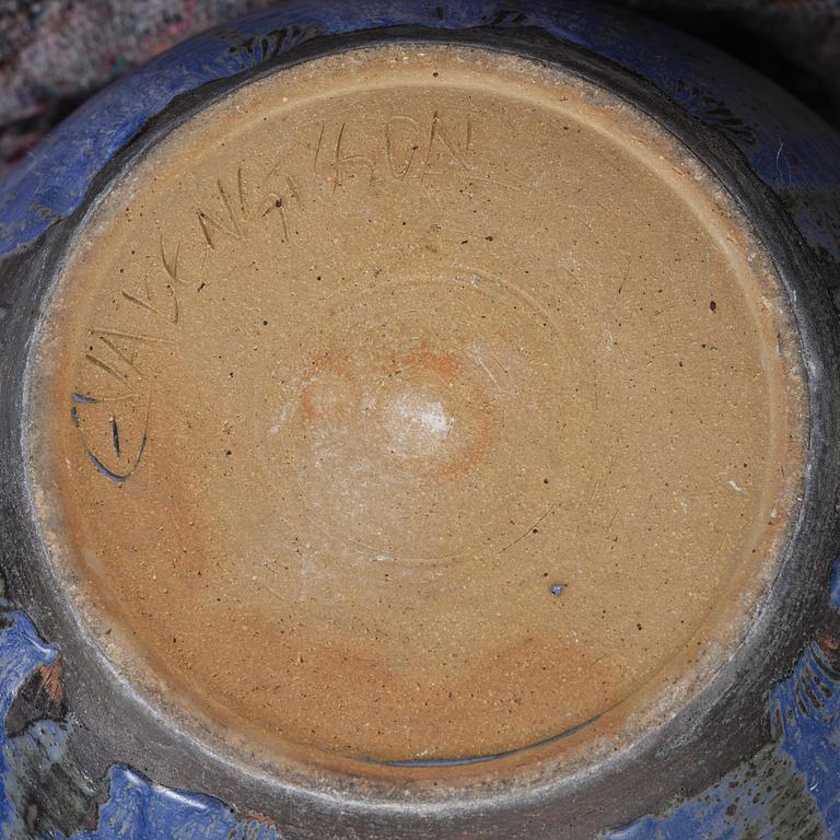 Eva Bengtsson, a stoneware floor vase, own studio, Frillesås, around the year 2000.