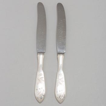 MATKNIVAR, 12 stycken, silver, modell Tornedal, COP, Haparanda 1950-tal.